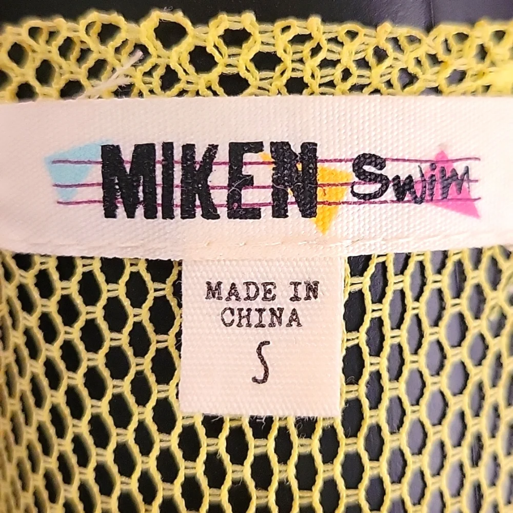 MIKEN Swim | 2-piece | Mesh Swimsuit Coverup | Sz. S | Mustard | NWOT + Swim top - Picture 17 of 17